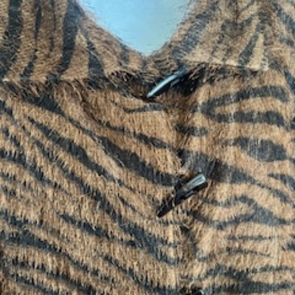 Come N Sea, Light Weight Long Animal Print Coat with Faux Bone Buttons!